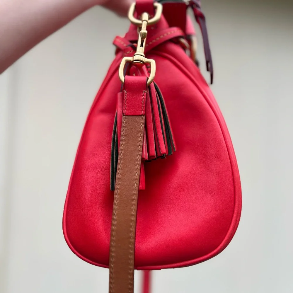 RARE! Dooney & Bourke Florentine Small Satchel in the color STRAWBERRY! - Picture 2 of 9